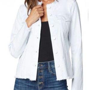 Liverpool Los Angeles Classic Jean Jacket With Fray Hem Bright Size Medium